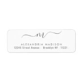 Chic Script Monogram Silver Gray Modern Typografie Etiket (Voorkant)