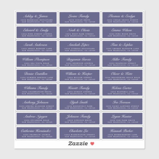 Chic Script Navy Blauwe Huwelijks Gast Adres Label (Vel)