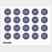 Chic Script Navy Blue Bedanklabel Ronde Sticker (Vel)