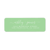 Chic Script Neo Mint Trouwretouradres Etiket (Voorkant)