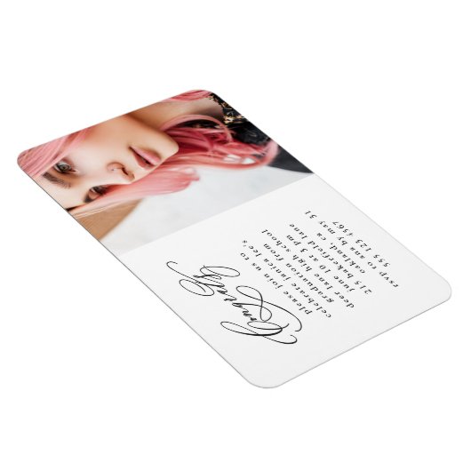 Chic Script One Photo Graduparty Magneet (Rechterzijde)
