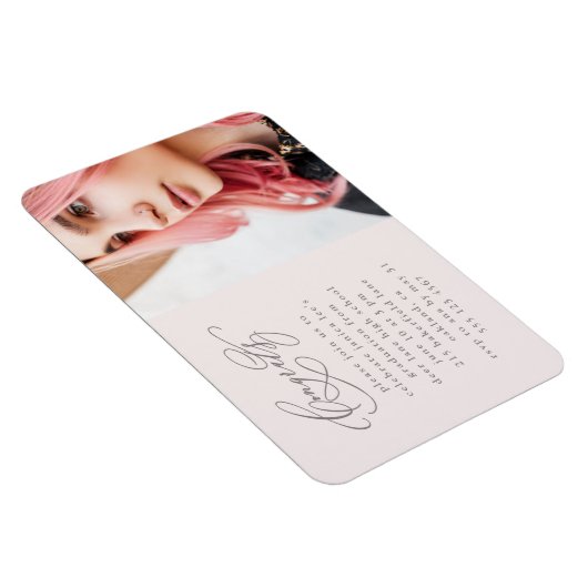 Chic Script One Photo Pink Graduparty Magneet (Rechterzijde)