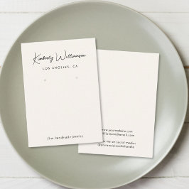 Chic Script Oorbel Crème Sieraden Display Kaart Visitekaartje