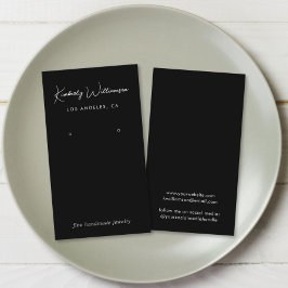 Chic Script Oorbel Zwarte Sieraden Display Kaart Visitekaartje