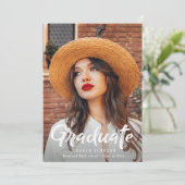 Chic script overlay afstudeerfeest uitnodiging (Staand voorkant)