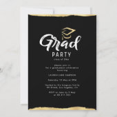 Chic script overlay afstudeerfeest uitnodiging (Achterkant)