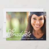 Chic Script Overlay Graduation Photo Invitation (Devant)