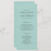 Chic Script Pastel Blue Simple Minimal Wedding Programma (Voorkant / Achterkant)