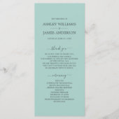 Chic Script Pastel Blue Simple Minimal Wedding Programma (Voorkant)