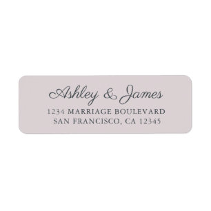 Chic Script Pastel Paarse Huwelijksretouradres Etiket