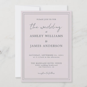 Chic Script Pastel Purple Faire-part de mariage