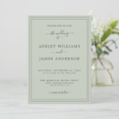 Chic Script Pastelgroene Trouwkaart Kaart (Staand voorkant)