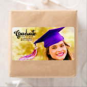 Chic Script Persoonlijk Foto Afstuderen Etiket (Insitu)
