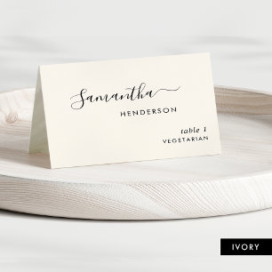 Chic Script Persoonlijke Trouwkaartjes ivoorwit Kaart