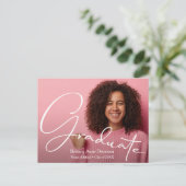 Chic Script Photo Graduation Party Invitation (Debout devant)
