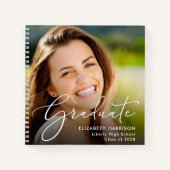 Chic Script Photo Graduation Party Livre d'invité (Devant)