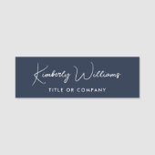 Chic Script Professional Blue Naamplaatje (Voorkant)