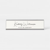 Chic Script Professional Cream Bureau Naambordje (Voorkant)