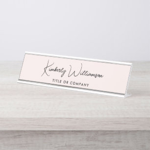 Chic Script Professional Pink Bureau Naambordje