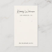 Chic Script QR-code Crème Oorbellen Displaykaart Visitekaartje (Voorkant)