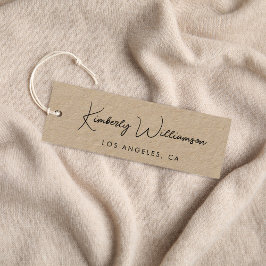Chic Script QR Code Kraft Papier Kleding Hang Labe Mini Visitekaartje