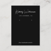 Chic Script QR Code Oorbel Black Display Kaart Visitekaartje (Voorkant)