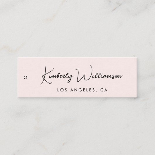 Chic Script QR Code Roze Kleding Hang Label (Voorkant)