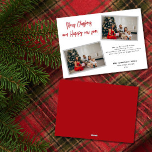 Chic Script Red Merry kerst Briefkaart