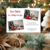 Chic Script Red Merry kerst Briefkaart