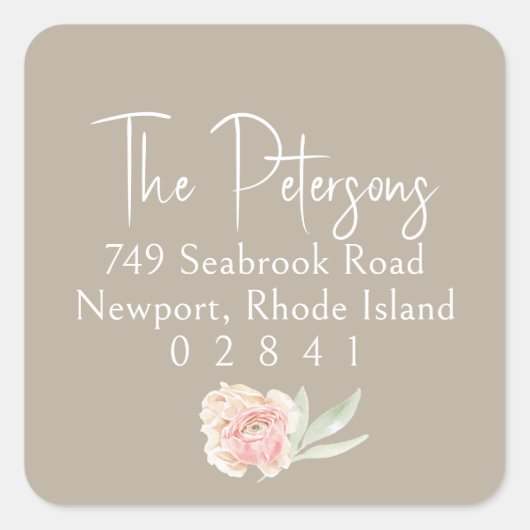 Chic Script Return Address Label (Voorkant)
