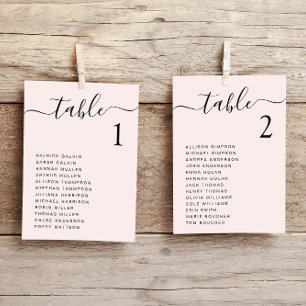 Chic Script Roze bruiloft Zitting Grafiek Kaart