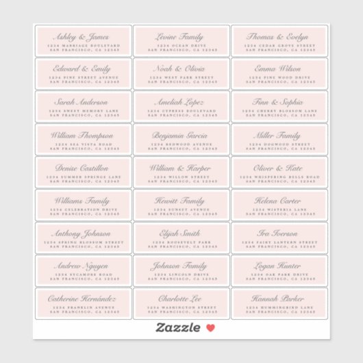 Chic Script Roze Weddenschap Adresetiketten Sticker (Vel)
