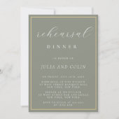 Chic Script Sage Green Rehearer Dîner Invitation (Devant)
