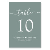 Chic Script Sage Green Wedding Reception Kaart (Voorkant)