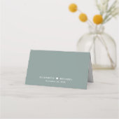 Chic Script Sage Groene Tafelnummer Bruiloft (Achterkant)