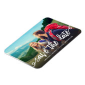 Chic Script Save the Date Photo Magneet (Linkerzijde)