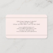 Chic Script Signature Blush Pink and Black Modern Visitekaartje (Achterkant)