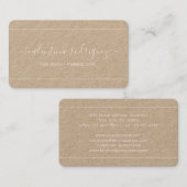 Chic Script Signature Blush Pink & Kraft Elegant Visitekaartje (Voorkant / Achterkant)