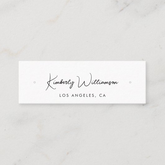 Chic Script Stud Hoop Earring Display Kaart Mini Visitekaartje (Voorkant)