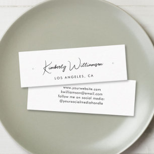 Chic Script Stud Hoop Earring Display Kaart Mini Visitekaartje