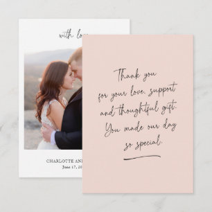 Chic Script Swash Bedankbericht Fotokaart Bedankkaart