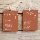 Chic Script Terracotta Trouwstoel Grafiek Kaart