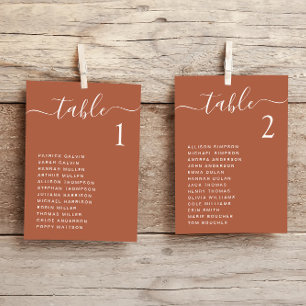 Chic Script Terracotta Trouwstoel Grafiek Kaart