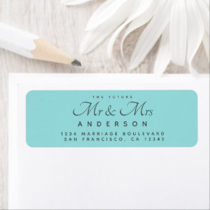 Chic Script Toekomstige Meneer Mevrouw Trouwadres Etiket