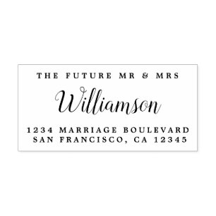Chic Script Toekomstige Mr Mevrouw Huwelijk Retour Rubberstempel