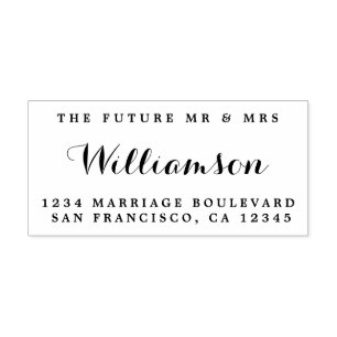 Chic Script Toekomstige Mr Mevrouw Huwelijk Retour Rubberstempel