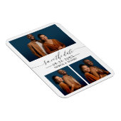 Chic Script Trouw Save The Date 3 Foto Collage Magneet (Rechterzijde)