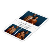 Chic Script Trouw Save The Date 3 Foto Collage Magneet (Linkerzijde)
