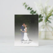 Chic Script Trouwfoto Dankjewel Aankondigingskaart (Staand voorkant)