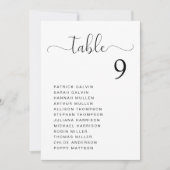 Chic Script Trouwtafel Stoelenindeling Kaart (Voorkant)